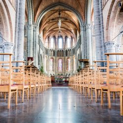 The empty Our Lady's Church (13th century) in Lissewege, Belgium